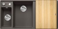 Blanco Silgranit spoelbak, 990x500 mm, met afvoerbediening en toebehoren, InFino, grijs