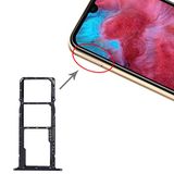 ZAORUN Reserveonderdelen SIM-kaartenlade + SIM-kaartenlade + Micro SD-kaartenlade compatibel voor Huawei Honor Play 3e (zwart)