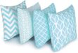 Penguin Home Kussenovertrek, 4-delige set decoratieve vierkante kussenovertrekken, luxe en stijlvolle hoezen voor de woonkamerbank, 45 x 45 cm, Katoen, Blauw