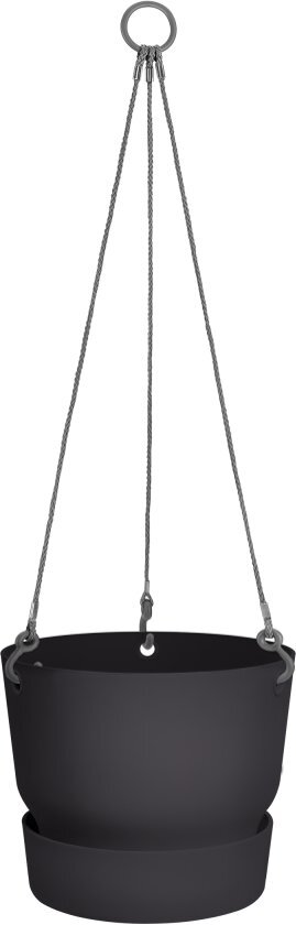 elho bloempot greenville hangschaal 24cm living black - 23.9 x 23.9 x 20.3 cm