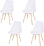 CaliCosy - Design stoelen met Emy kussens - set van 4 - Wit