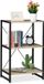 Merkloos Relaxdays Boekenrek - 3 planken - Industrieel - Laag - 80 x 50 x 35 cm - PB/Metaal - Zwart/Lichtbruin