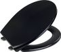 Wenko Vorno Neo lunette de toilette, noir, antibactérien, Duroplast, Easy-Close, Fix-Clip