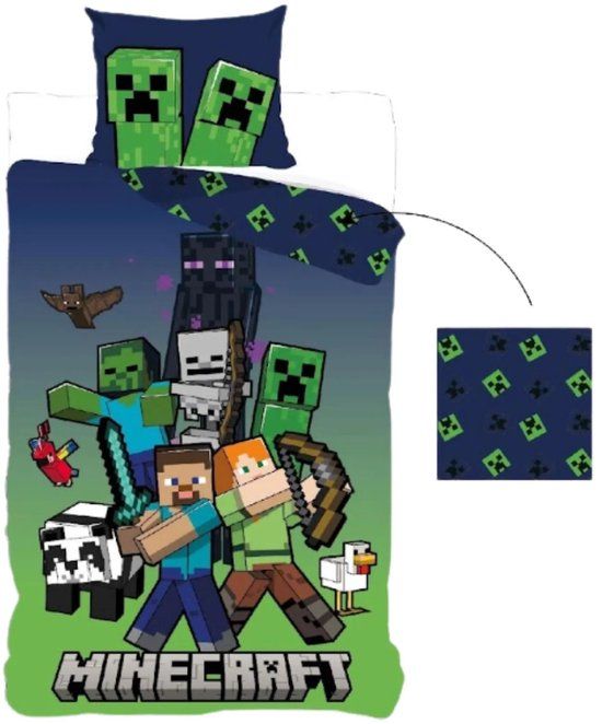 4KidsOnly Minecraft Dekbedovertrek - 135 x 200 CM