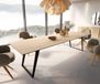 DELIFE Table à manger Edge céramique Laminam® Sabbia chêne couleur 300x100 métal oblique noir