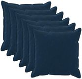 vidaXL - Kussensloop - 6 stuks - HOUTEN - Blauw - 80 x 80 cm - Katoensatijn