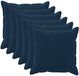 vidaXL - Kussensloop - 6 stuks - HOUTEN - Blauw - 80 x 80 cm - Katoensatijn