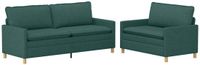 vidaXL Canapé 2 places Tissu Vert foncé