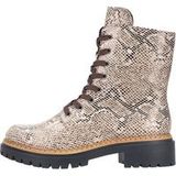 Rieker dames enkellaarsjes 72627-64 beige/slangprint