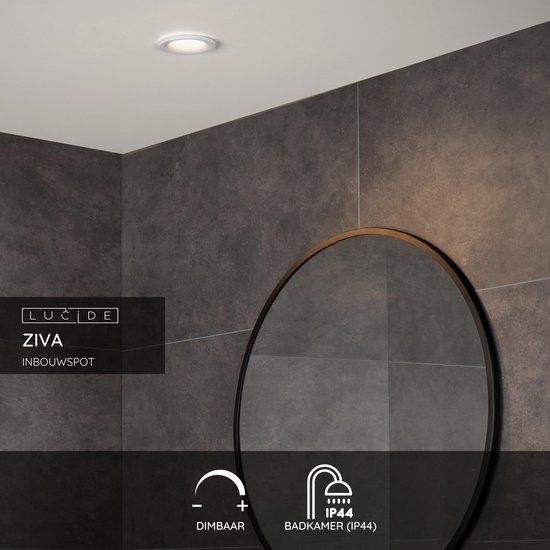 Lucide ZIVA - Inbouwspot Badkamer - Ø 8,5 cm - 1xGU10 - IP44 - Wit