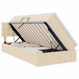vidaXL - Opbergbed met matras - Crème - 90 x 200 cm - fluweel