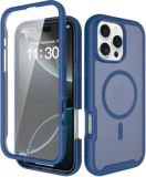 Selected by GSMpunt.nl Apple iPhone 16 Pro Max Hoesje Full Protect 360° Cover met MagSafe Matte Blauw