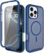 Selected by GSMpunt.nl Apple iPhone 16 Pro Max Hoesje Full Protect 360° Cover met MagSafe Matte Blauw