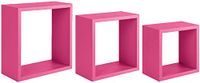 Homemania Incubo Plank voor wanddecoratie – woonkamer, slaapkamer, kantoor – MDF, Fuxia 35 x 35 x 15,5/30 x 30 x 15,5/25 x 25 x 15,5 cm