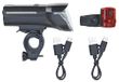 Prophete Led-accuverlichtingsset, 100/50/25 lux, montage zonder gereedschap, Li-Ion met USB, StVZO