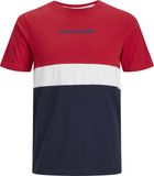 JACK&JONES JJEREID BLOCKING TEE SS T-shirt homme - Taille S - Tango Red