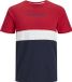 JACK&JONES JJEREID BLOCKING TEE SS T-shirt homme - Taille S - Tango Red