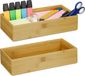 2x bamboe organizer - empilable - salle de bain - cuisine - boîte de rangement - large - ouvert