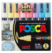 Uni-Ball POSCA PC-5M Medium Set - 8 Soft Colors