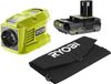 RYOBI Kit de voyage : panneau solaire 21W, chargeur/transformateur RY18BI150B-0, batterie Lithium+ 18V 2.0Ah
