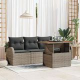 Maison Exclusive - Ensemble de jardin 5 pièces, polyrotin gris