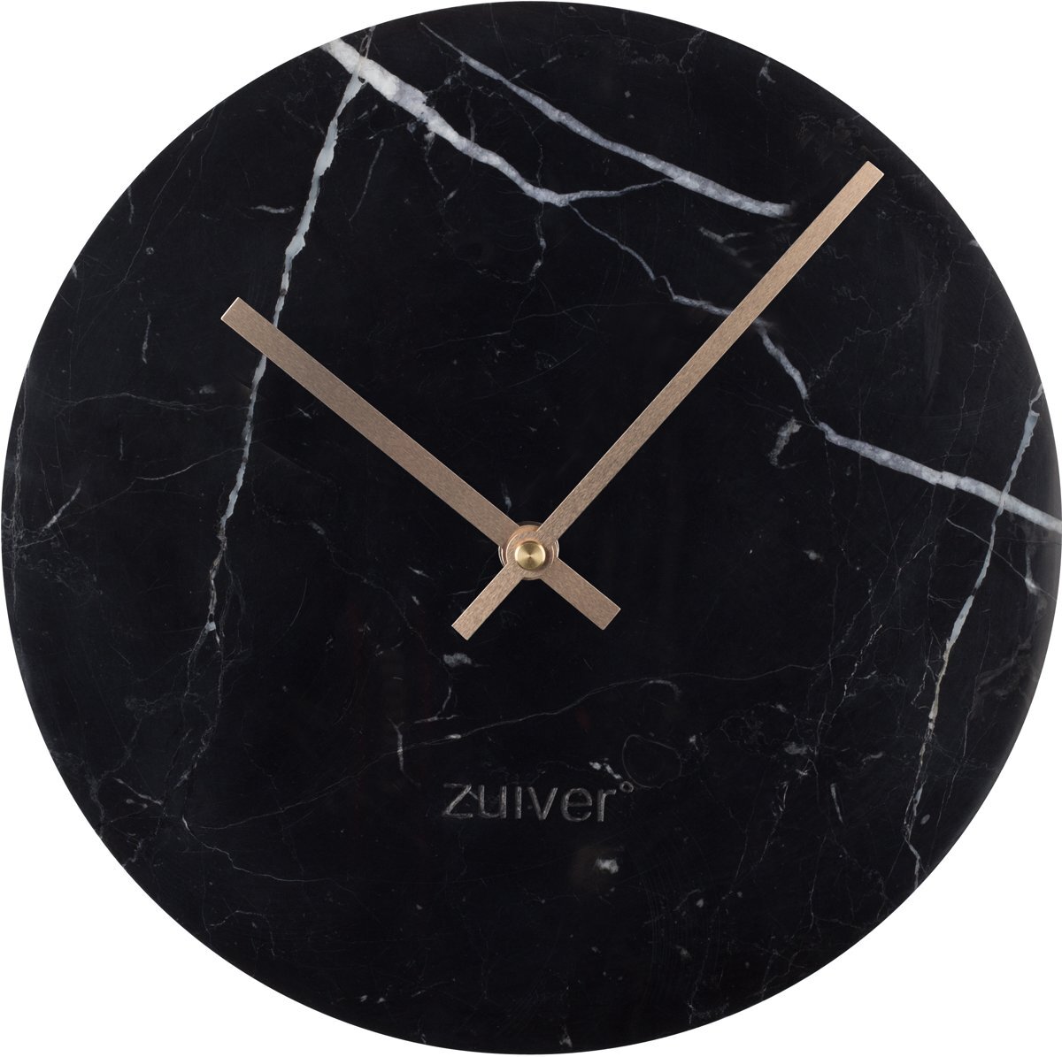 Zuiver Clock Marble Time Black Klok Rond Ø 25 cm Zwart