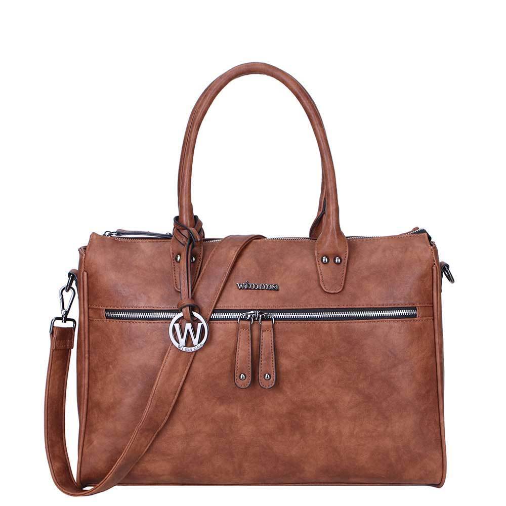 Wimona Fabiana-Two Dames Laptoptas cognac Bruin