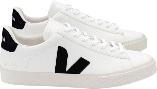 VEJA Campo Chromefree Leather Sneakers - Women - White/Black - Size 40