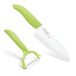 Kyocera Cut&Peel Set, Santoku mes (lemmet: 14 cm) met dunschiller, groene greep