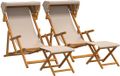 vidaXL Ligstoel 4 stuks 3 Posities Massief Eucalyptushout Beige