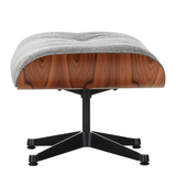 Vitra Eames Lounge Chair Ottoman Santos Palisander - Nubia Salt'n Pepper - Polished / Sides Black