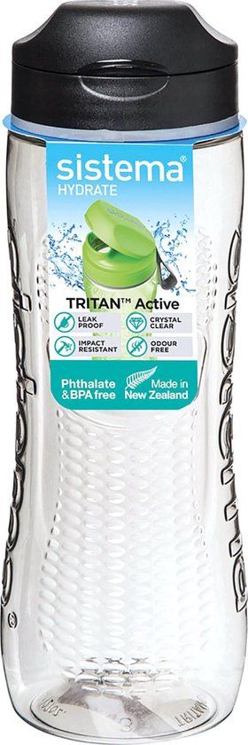 Sistema Hydrate Tritan Active Drinkfles - Zwart - 800ml