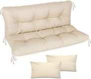 FEROCITY Tuinschommelkussen Gestept Beige 120 x 50 x 50 x 10 cm Polyester