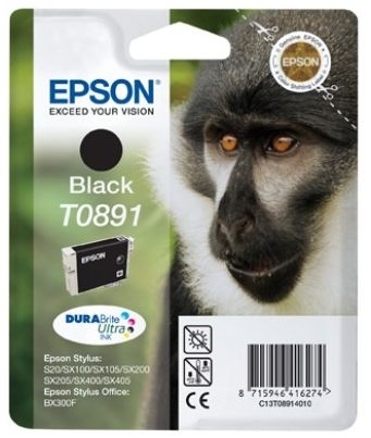 Epson Monkey inktpatroon Black T0891 DURABrite Ultra Ink single pack / zwart