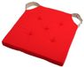 Stof Textile stoelkussen DUO - rood - 38 x 38 x 4 cm - klittenband sluiting - zitkussens - binnen/buiten