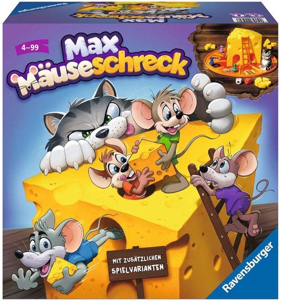 Ravensburger Kinderspiele 24562 - Max Mäuseschreck - Würfel-Laufspiel