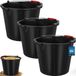 KOTARBAU® 3 Stuks - Bouwemmer 15 L - Mortelemmer - Emmer met Schenktuit - HDPE - Emmer met Schaalverdeling - en Handvat - Cementemmer - Betonemmer - Zwart