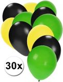 Shoppartners Bv 30x ballonnen geel zwart groen