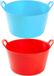 Forte Plastics Lot avantageux 2x Seau/Panier à linge/Baignoire 26 Litres Rouge/Bleu
