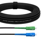 Elfcam® - Afgeschermde staalvezeloptische kabel, compatibel met Freebox, SC/APC naar SC/UPC, zwart, 10 m