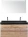 BES LED Maxx XL Badmeubelset 120 cm - Natuur Eiken - Wastafel Lucca Enkel 2 Kraangaten met LED Spiegel