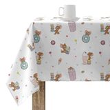Belum Tom en Jerry tafelkleed, 200 x 140 cm, harsgecoat, vuilafstotend, model Yummy Tom Jerry 4 wit