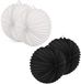 Boland Lampionnen van papier - rond - set van 16x stuks - Dia 22 cm - Versiering - mix van zwart en wit