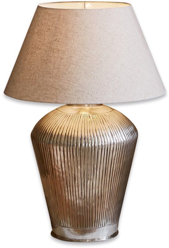 Loberon Tafellamp Caulières crème/antiekzilver