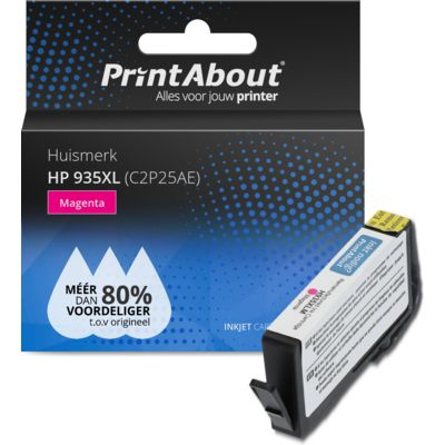 PrintAbout Huismerk HP 935XL (C2P25AE) Inktcartridge Magenta Hoge capaciteit