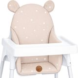 Totsy baby ASE Spolka Akcyjna Kussen voor kinderstoel baby opvouwbaar zitverkleiner – zitkussen steun voor Ikea Antilop kinderstoel en babystoel – zitverkleiner waterafstotend wasbaar Beige met witte sterren