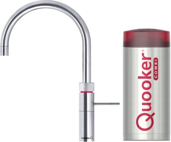 Quooker NL Fusion Round keukenkraan koud, warm en kokend water met COMBI reservoir RVS 22FRRVS