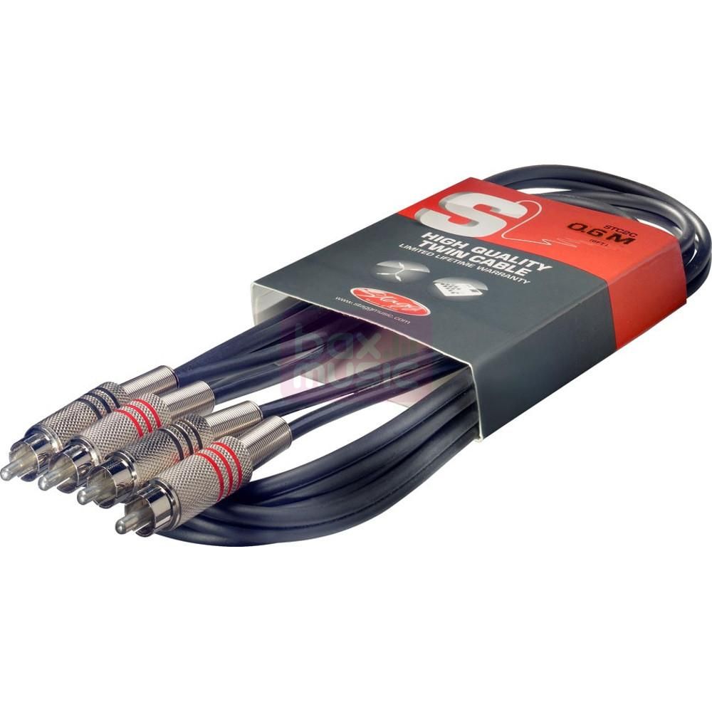 Stagg STC060C - Audiokabel - 2x RCA male - 2x RCA male - 60 cm
