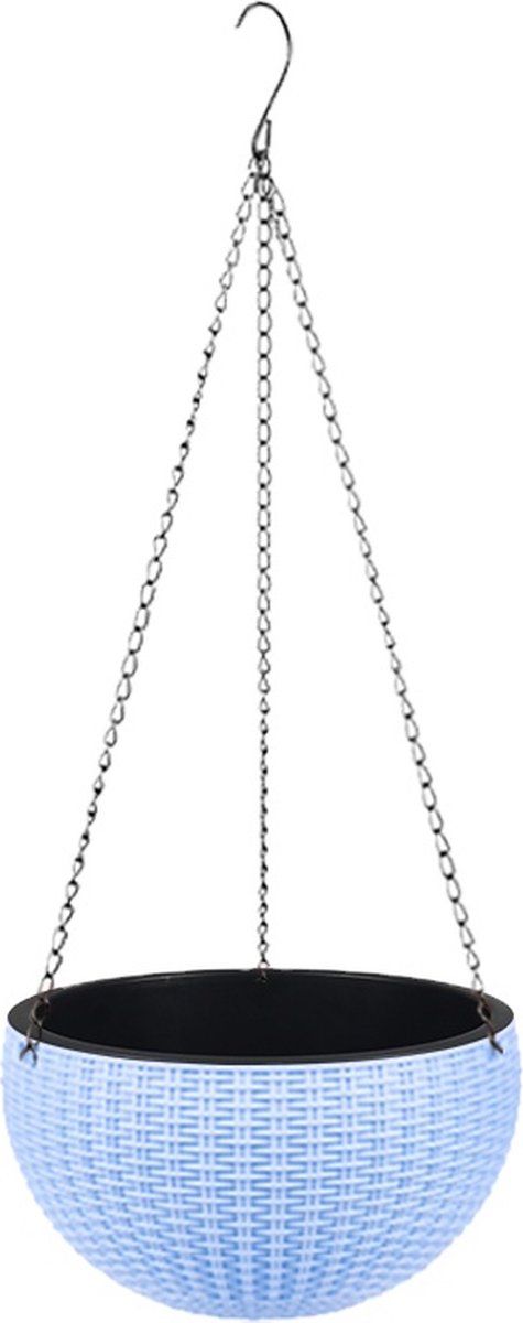 Spieringstore Hangpot Kunststof - Bloempot hangend - Binnen & Buiten - Plantenhanger - Incl. Afvoerstop - 26 cm - Blauw