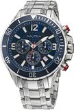 Nautica NST Quartz Analoog Horloge Zilverkleurig Stalen Kast en Band 49mm NAPNSS123